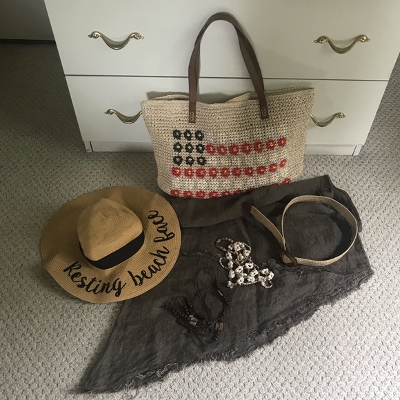 Style & Co Straw Patriotic Tote NWT - Picture 4 of 10